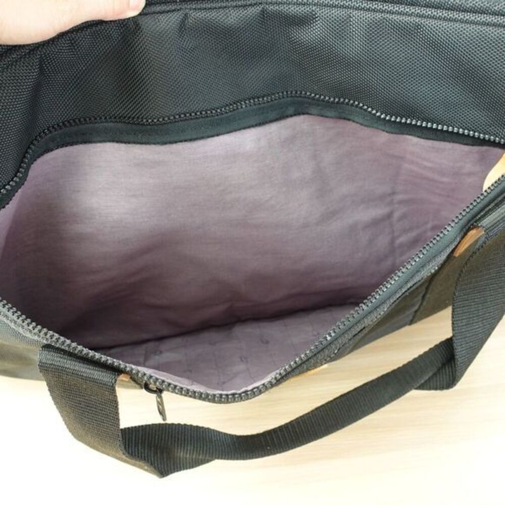 Vintage DIOR Travel Briefcase Document Bag XL Black Canvas Utility Zip Around - Picture 4 of 16